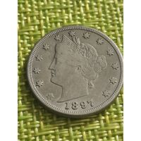 США 5 центов 1897 г