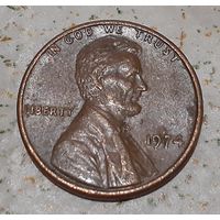 США 1 цент, 1974 Lincoln Cent Без отметки монетного двора (4-12-3)