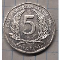 Восточно Карибские Штаты 5 центов 2004г. km36
