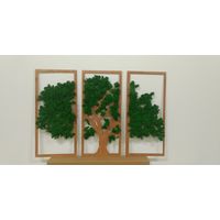 Трехсекционное декоративное панно со стабилизированным мхом "Дерево"