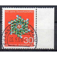 100 лет профсоюзам в Германии ФРГ 1968 год серия из 1 марки