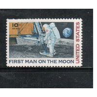США-1969, (Мих.990) , * (без клея), Космос, Луна (одиночка)