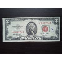 США 2 $ красная печать 1953 A