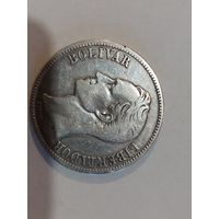 Монета 5 боливаров Венесуэла серебро