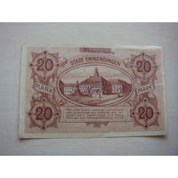 Германия 20  марок  1918 год Эммендинген