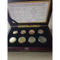 Бельгия PROOF 2006 год. 1, 2, 5, 10, 20, 50 евроцентов, 1, 2 евро. Официальный набор монет в деревянном футляре.