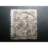Германия 1889 стандарт 3 пф. Михель-1,8 евро гаш