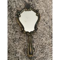 Антикварное ручное зеркало , Бронза - Франция