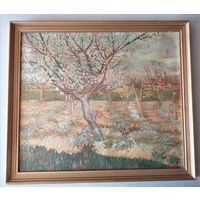 Винсент Ван Гог. Абрикосовые деревья в цвету. Репродукция в раме. Размер рамы 51х45 см