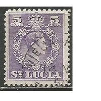 Сент-Люсия. Король Георг VI. 1949г. Mi#124.