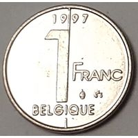 Бельгия 1 франк, 1997 Надпись на французском - 'BELGIQUE' (14-20-9)