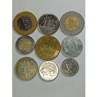Америка 2  , 9 монет без повторов с рубля .