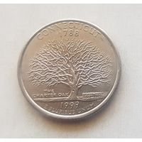 25 центов США 1999 г. штат Коннектикут Р