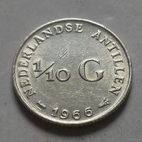 1/10 гульдена, Нидерландские Антильские острова, (Антиллы) 1966 г., серебро