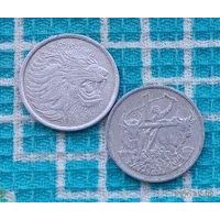 Эфиопия 1 цент, UNC. Лев. Пахарь.