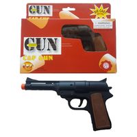 Игрушка пистолет металлический с пистонами  в коробке на 8 пистонами 18.5 см