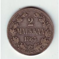Русская Финляндия. 2 марки 1865 г.