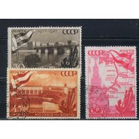 СССР 1947 10 годовщина канала Москва-Волга ВР ГР #1068-9,1071