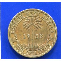 Британская Западная Африка 2 шиллинга 1938