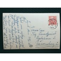 Почтовая карточка с маркой прошедшая почту Швеция, марка 1939-1948 - Король Густав V
