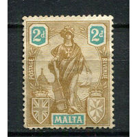 Британские колонии - Мальта - 1922/1925 - Мелита и гербы 2P - [Mi.87] - 1 марка. MH.  (Лот 34CO)