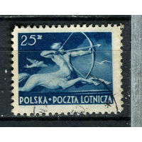 Польша - 1948 - Кентавр с луком. Авиамарка 25Zt - [Mi.480] - 1 марка. Гашеная.  (Лот 49ES)-T5P17