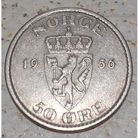 Норвегия 50 эре, 1956 (15-4-6)