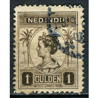 Нидерландская Индия - 1913/1914 - Королева Вильгельмина 1G - [Mi.123] - 1 марка. Гашеная.  (Лот 77EX)-T25P5