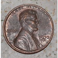США 1 цент, 1970 Lincoln Cent Отметка монетного двора: "D" - Денвер (4-12-20)