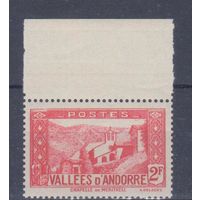 [617] Андорра французская 1941. Архитектура.Церковь.2 фр. MNH