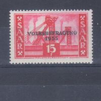 [348] Саар,Германия 1955. Индустриальный ландшафт.Референдум. НАДПЕЧАТКА. MNH