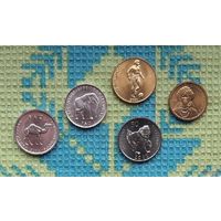 Сомали набор монет 5, 10, 25, 50, 100 шиллингов, UNC. Сомалиленд.