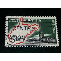 США 1963 Западная Вирджиния. Карта
