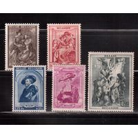 Бельгия-1939(Мих.406-513) **/* , Искусство,  Живопись, Рубенс, 5 марок