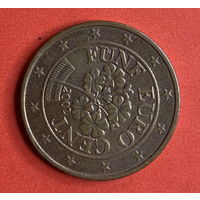 Австрия, 5 евроцентов 2002г.