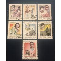 Албания 1969 год Известные люди Современные Герои и Героини Полная Серия Mi:1029-1035 Гашеные