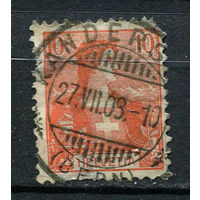 Швейцария - 1907 - Гельвеция 10c - [Mi.98] (есть тонкое место) - 1 марка. Гашеная.  (Лот 97BZ)