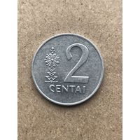 Литва 2 цента, 1991г. (D-8)
