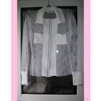 Белоснежная рубашка-сетка от ashley brooke, р.44. Новая.