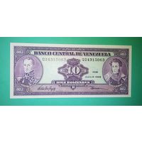 Банкнота 10 боливаров Венесуэла 1995 г.
