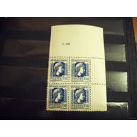 1944 квартблок Франции с выходными данными MNH** Марианна (5-10)