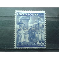 Порт Гданьск, Данциг 1938 Парусник когг 55 грошей Михель-8,0 евро