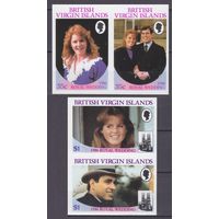 1986 Британские Виргинские острова 550-553bPaar Принц Эндрю и мисс Сара Фердусон 15,00 евро