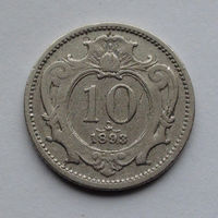 Австрия 10 геллеров. 1893