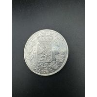 Бельгия 5 франков 1876г, серебрянная, коллекционная монета. С РУБЛЯ! НИЗКИЙ МЦ!