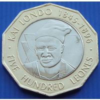 Сьерра - Леоне. 500 леоне 2004 год  КМ#296  "Вождь Кай Лондо 1845-1896"