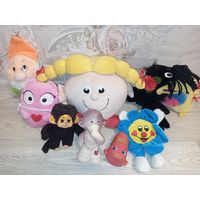 Гном, обезьяна, мончичи,ворона, помада, цветочек, курица, девочка с косичками - пищит. лотом