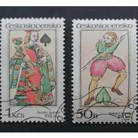 Чехословакия 1984  Игральные карты. 2 марки