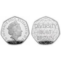 Великобритания 50 пенсов, 2020 Британское многообразие UNC