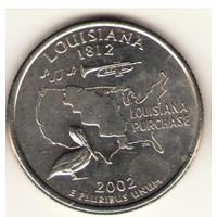 25 центов 2002 г. Луизиана. "D"